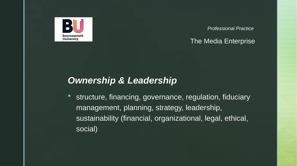 The Enterprise Roles and Responsibilities - slide 5 of 19