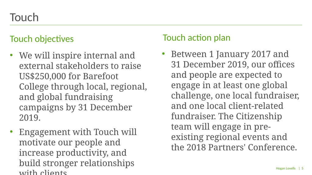 A global Citizenship partnership between Hogan - slide 5 of 12