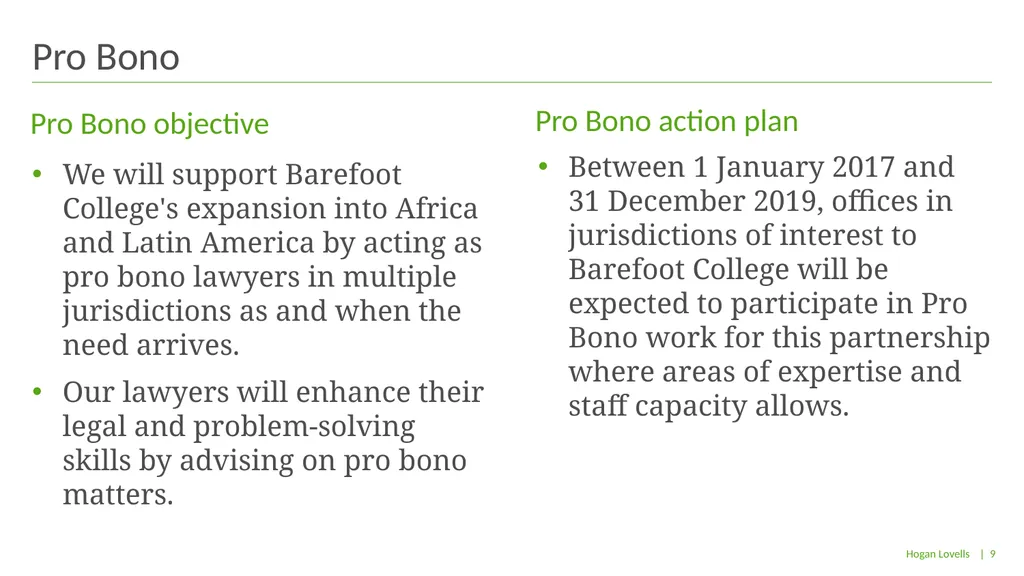 A global Citizenship partnership between Hogan - slide 9 of 12