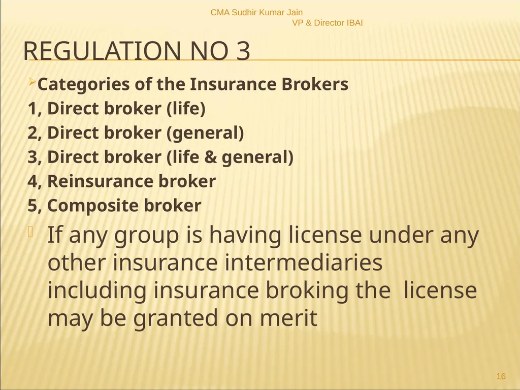A Presentation On IRDAI (Insurance Brokers) - slide 16 of 79