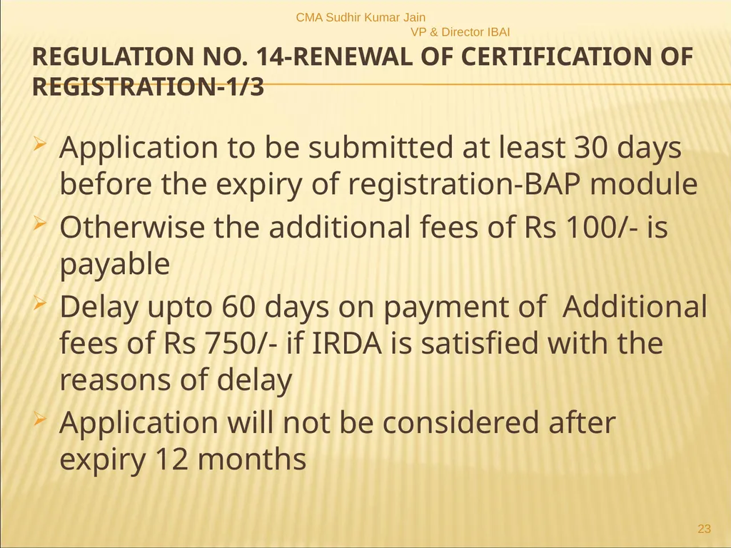 A Presentation On IRDAI (Insurance Brokers) - slide 23 of 79
