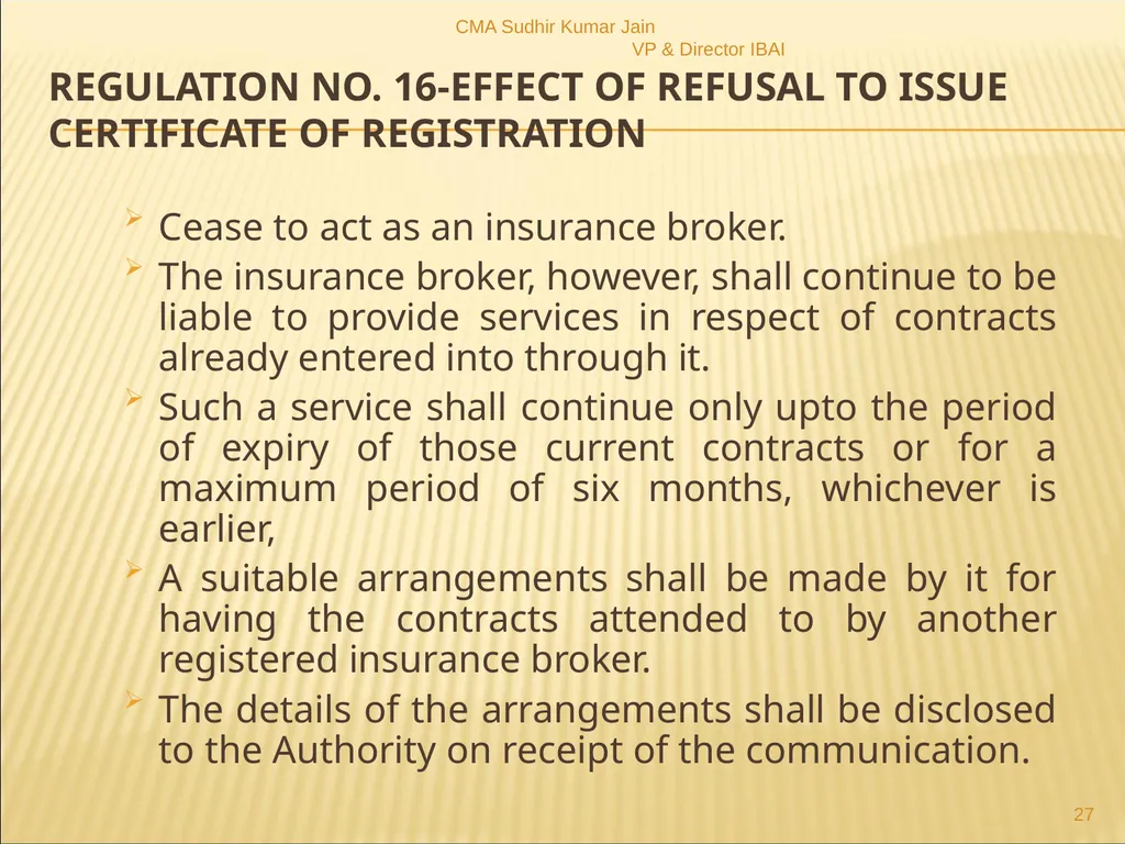 A Presentation On IRDAI (Insurance Brokers) - slide 27 of 79