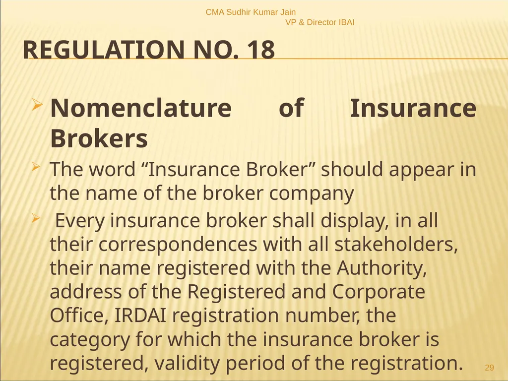A Presentation On IRDAI (Insurance Brokers) - slide 29 of 79