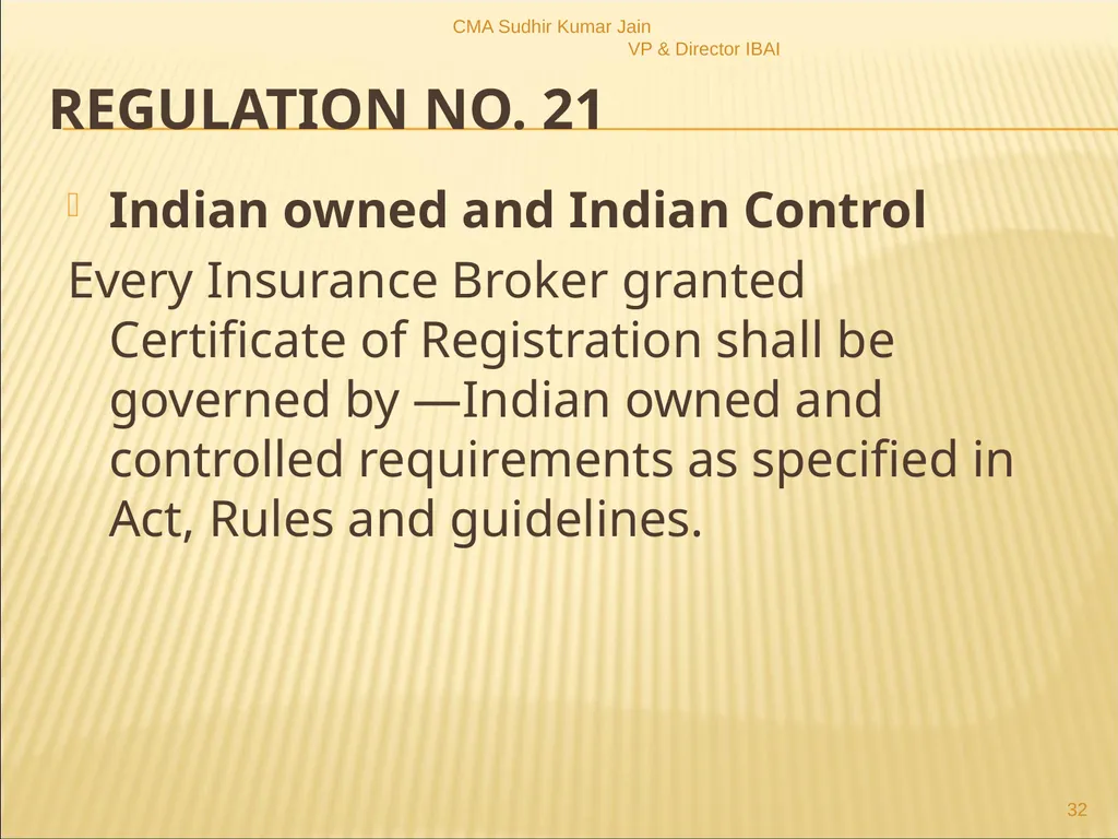 A Presentation On IRDAI (Insurance Brokers) - slide 32 of 79
