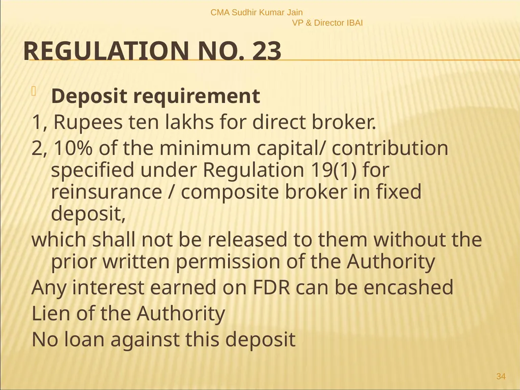 A Presentation On IRDAI (Insurance Brokers) - slide 34 of 79