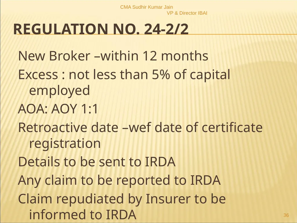 A Presentation On IRDAI (Insurance Brokers) - slide 36 of 79
