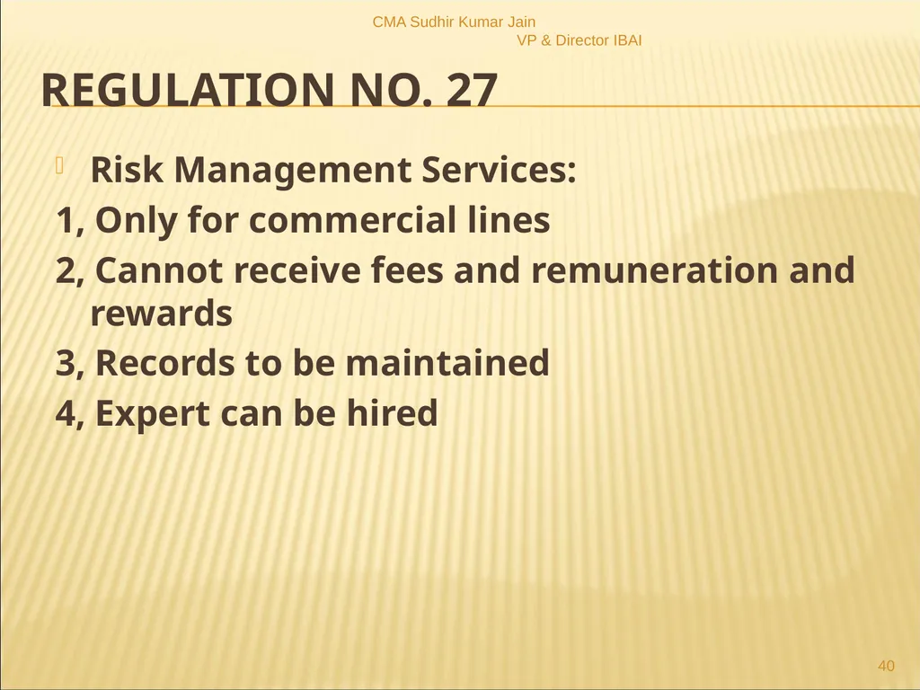 A Presentation On IRDAI (Insurance Brokers) - slide 40 of 79