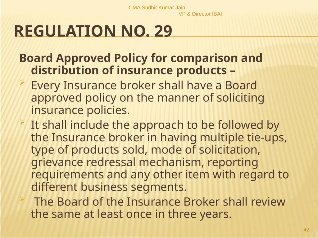 A Presentation On IRDAI (Insurance Brokers) - slide 42 of 79