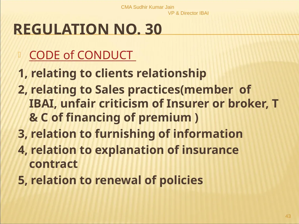 A Presentation On IRDAI (Insurance Brokers) - slide 43 of 79