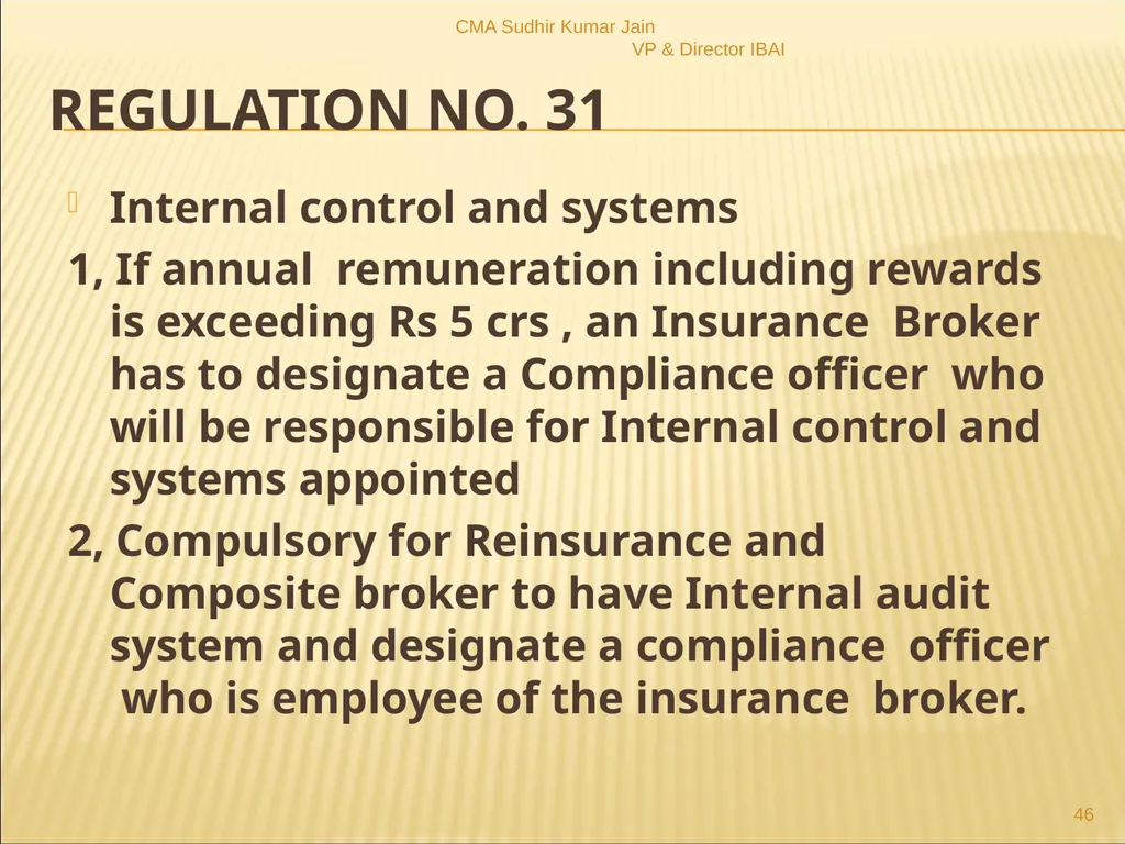 A Presentation On IRDAI (Insurance Brokers) - slide 46 of 79