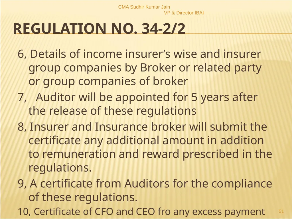 A Presentation On IRDAI (Insurance Brokers) - slide 51 of 79