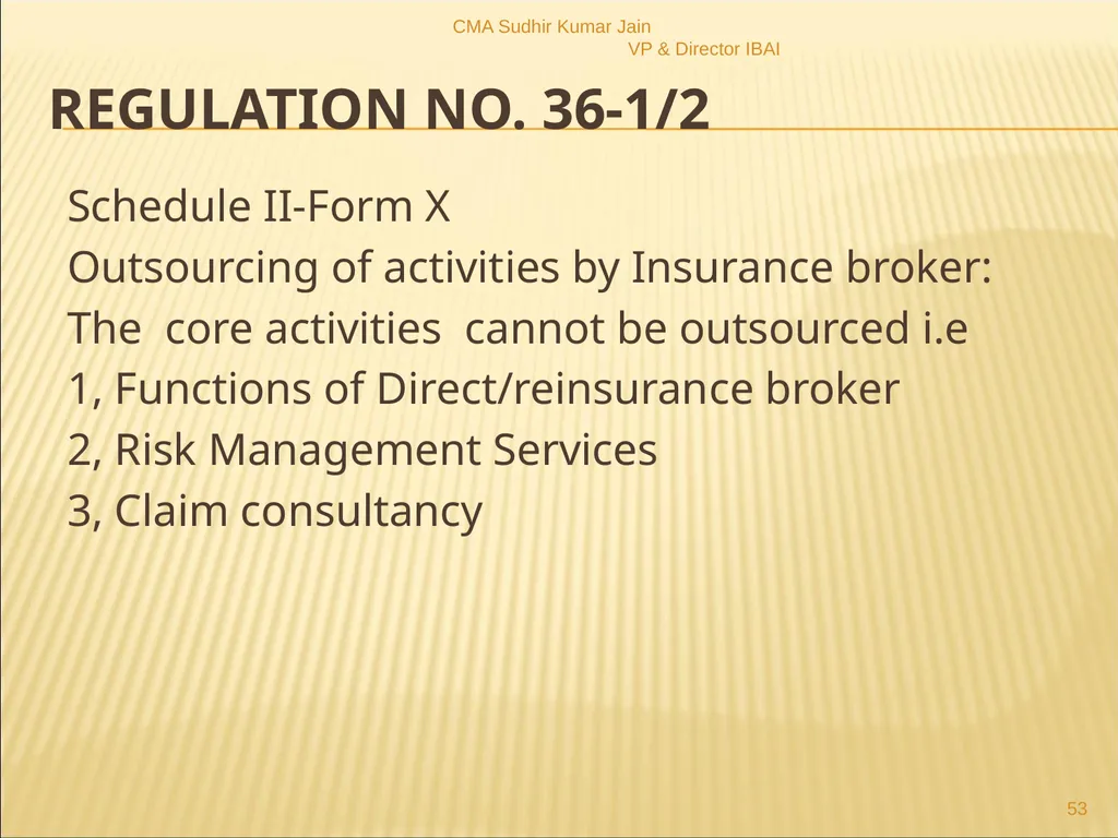 A Presentation On IRDAI (Insurance Brokers) - slide 53 of 79