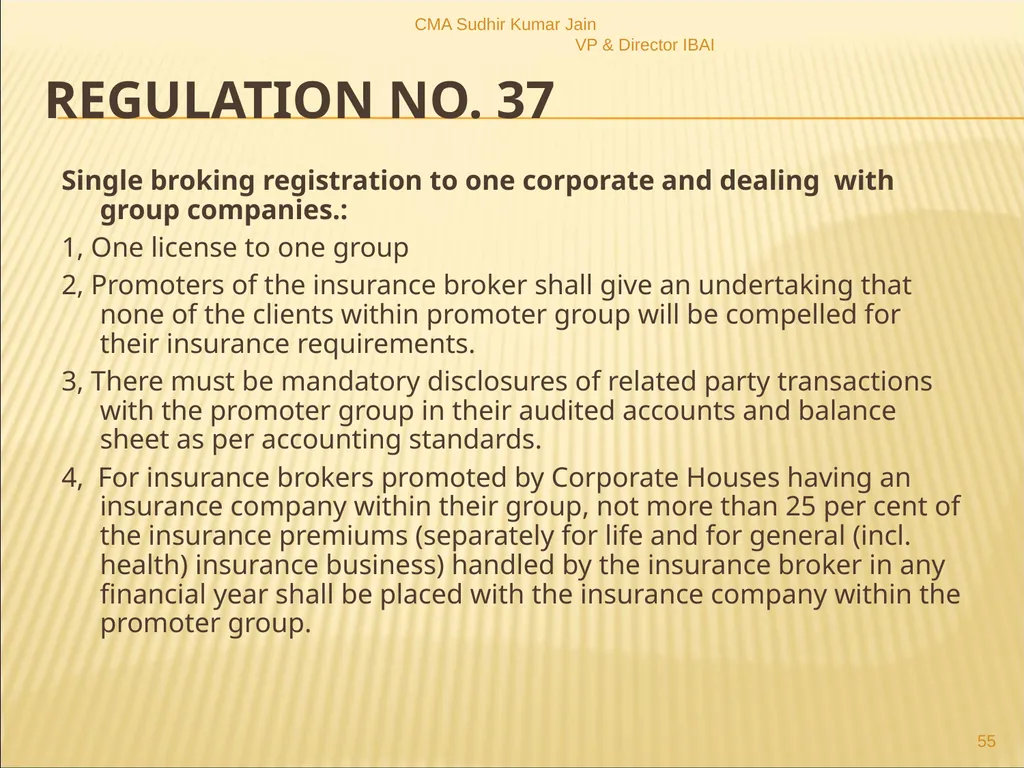 A Presentation On IRDAI (Insurance Brokers) - slide 55 of 79