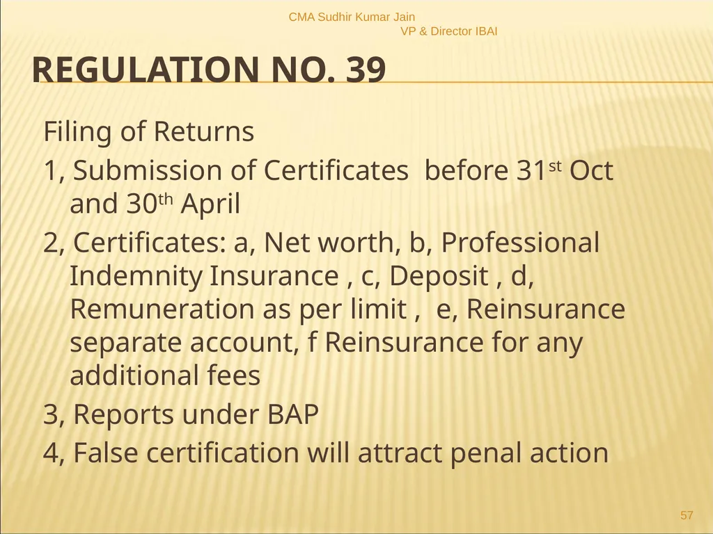 A Presentation On IRDAI (Insurance Brokers) - slide 57 of 79