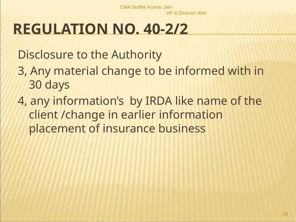 A Presentation On IRDAI (Insurance Brokers) - slide 59 of 79