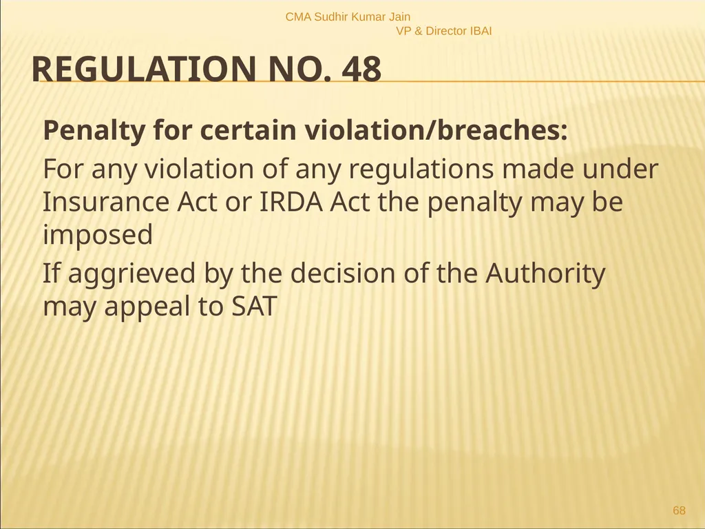 A Presentation On IRDAI (Insurance Brokers) - slide 68 of 79