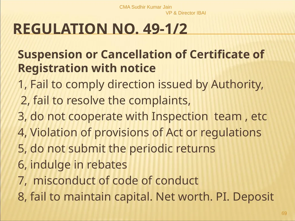 A Presentation On IRDAI (Insurance Brokers) - slide 69 of 79