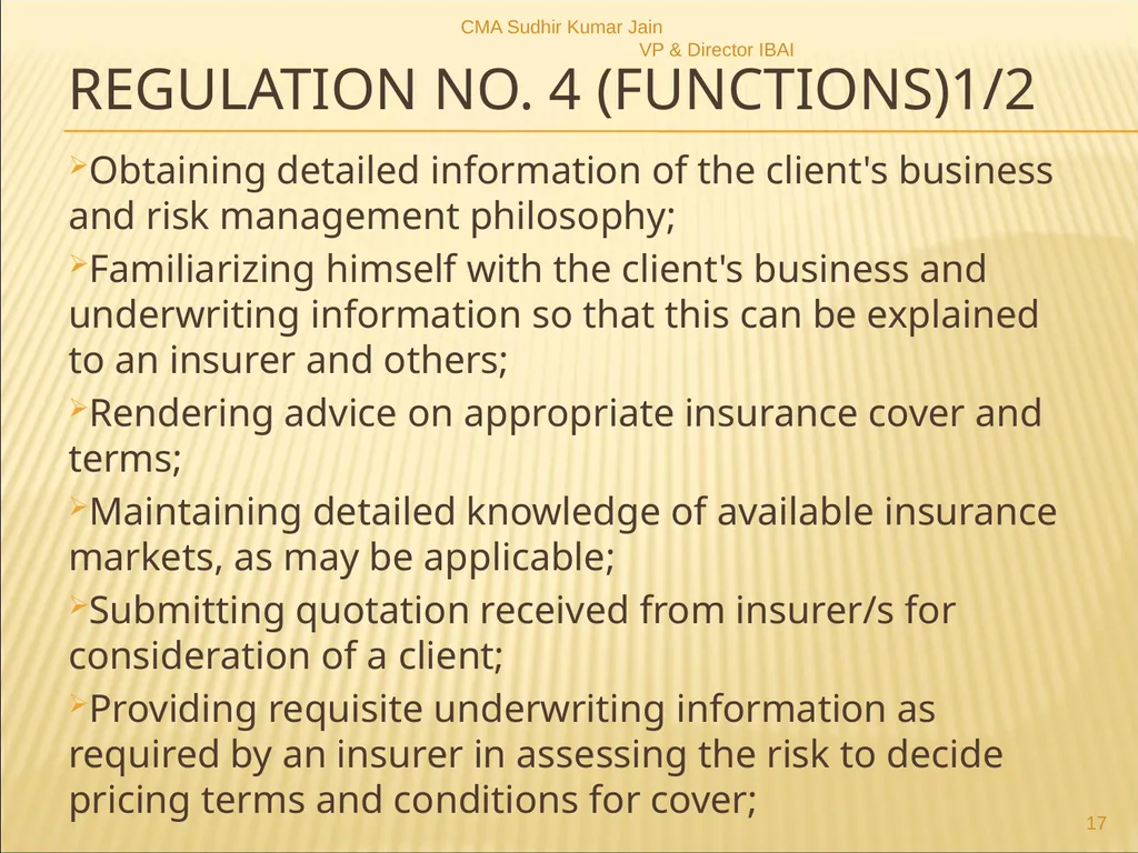 A Presentation On IRDAI (Insurance Brokers) - slide 17 of 79