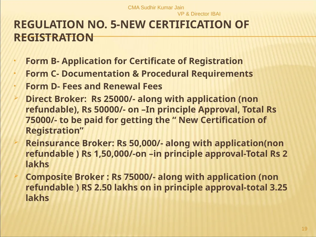 A Presentation On IRDAI (Insurance Brokers) - slide 19 of 79