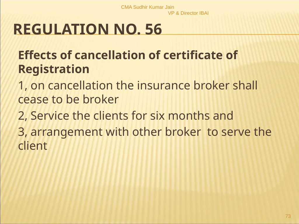 A Presentation On IRDAI (Insurance Brokers) - slide 73 of 79