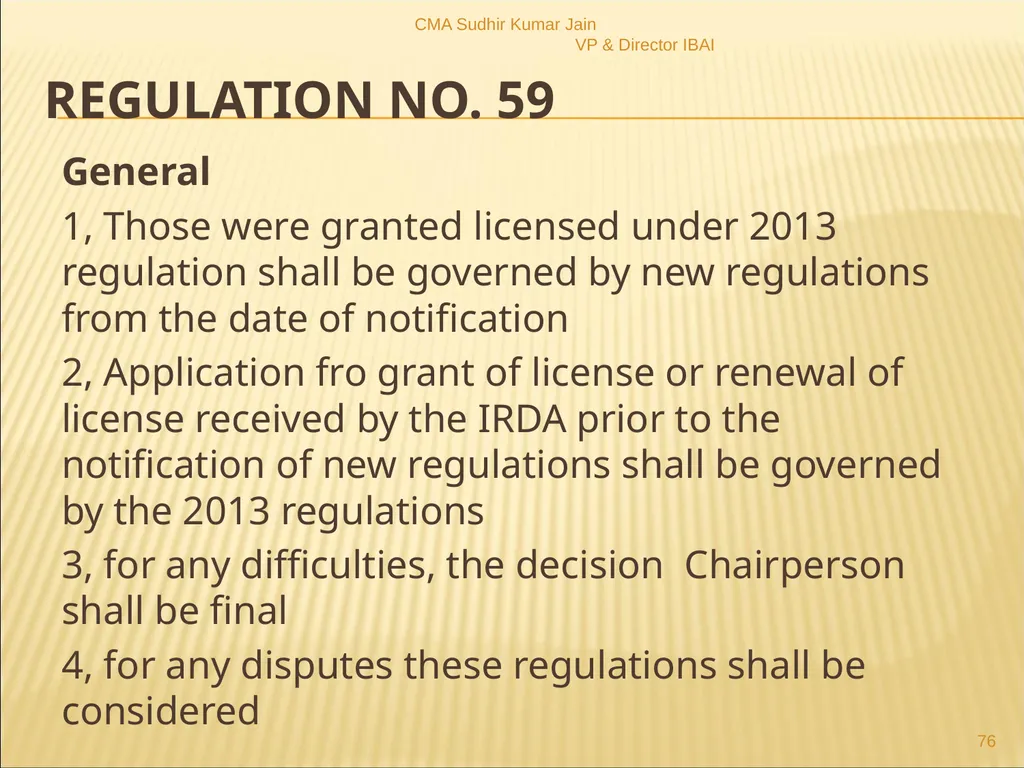 A Presentation On IRDAI (Insurance Brokers) - slide 76 of 79