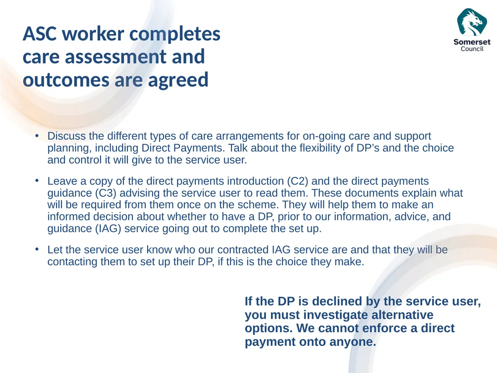 Direct Payments The following presentation is to - slide 10 of 38