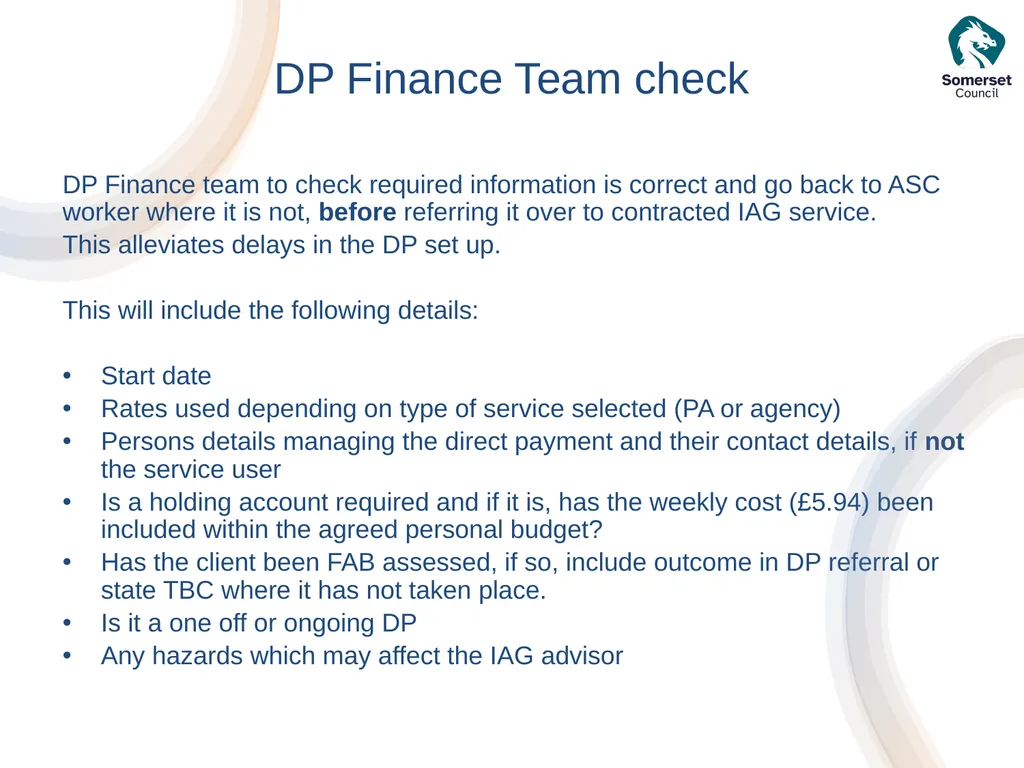 Direct Payments The following presentation is to - slide 12 of 38