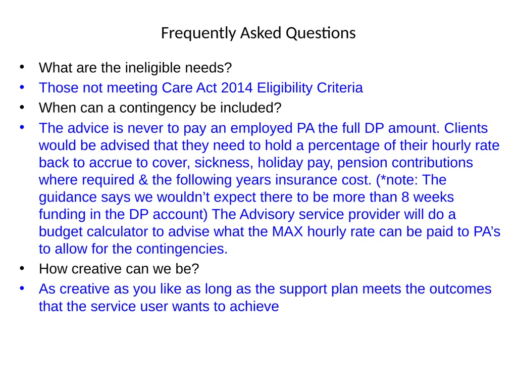 Direct Payments The following presentation is to - slide 30 of 38