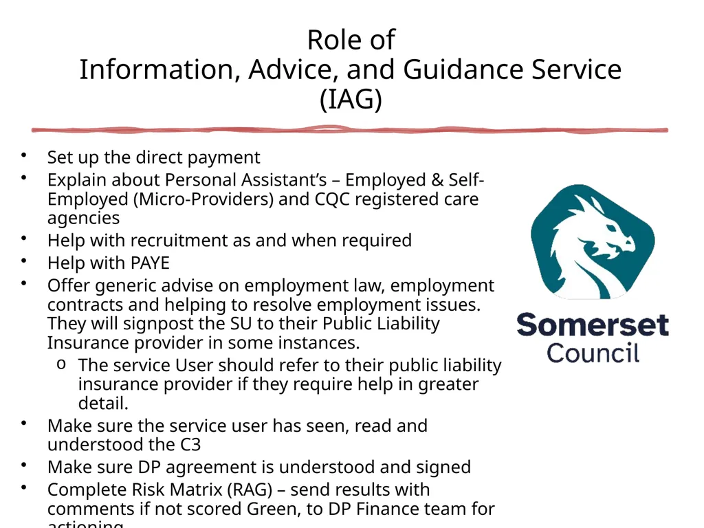 Direct Payments The following presentation is to - slide 24 of 38