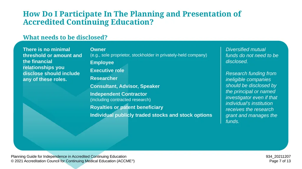 Planning Guide for Independence in Accredited - slide 7 of 13