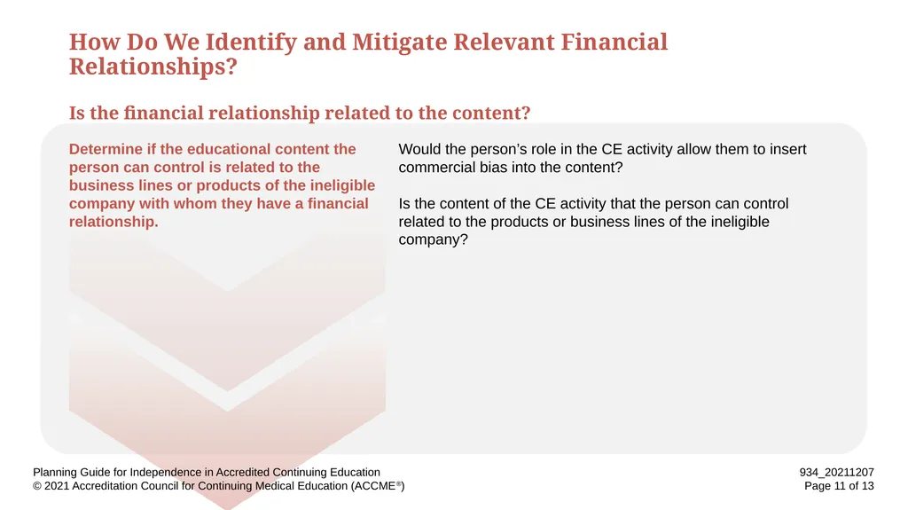 Planning Guide for Independence in Accredited - slide 11 of 13