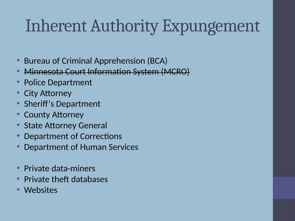 Criminal Expungement Full Representation Training - slide 10 of 41