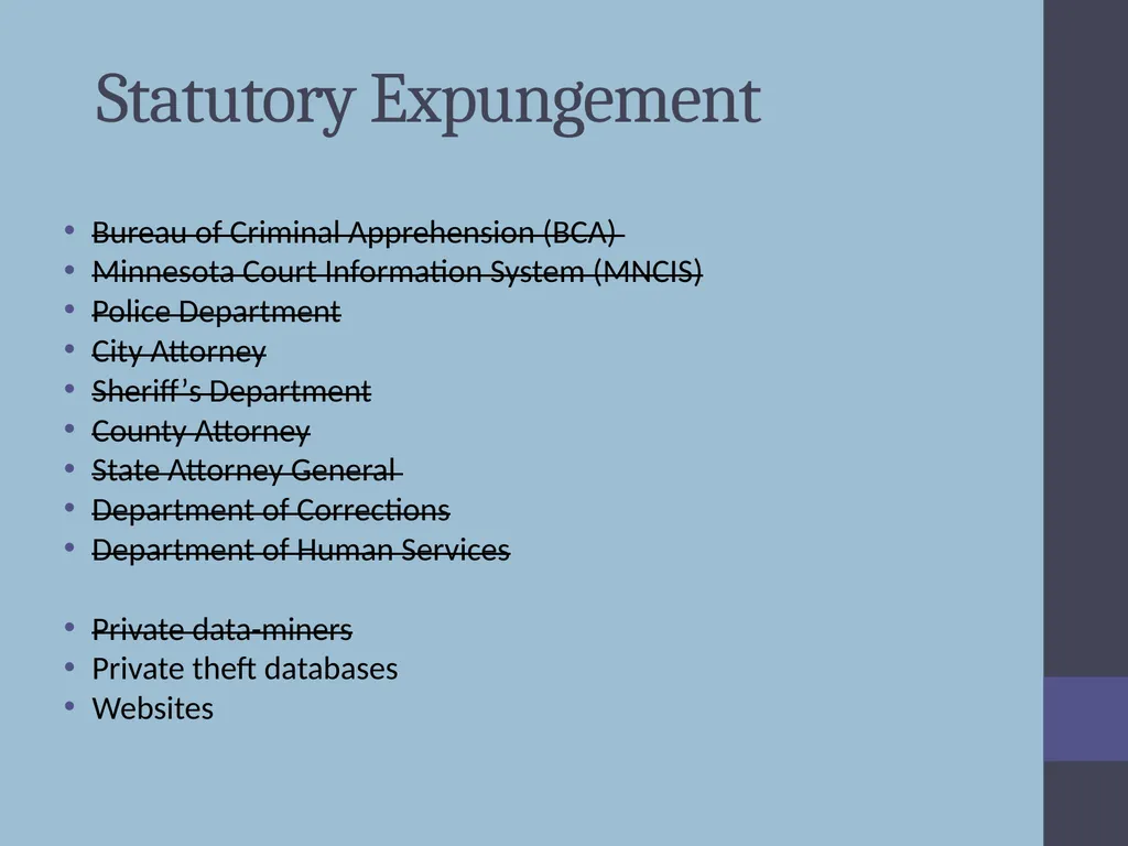 Criminal Expungement Full Representation Training - slide 11 of 41
