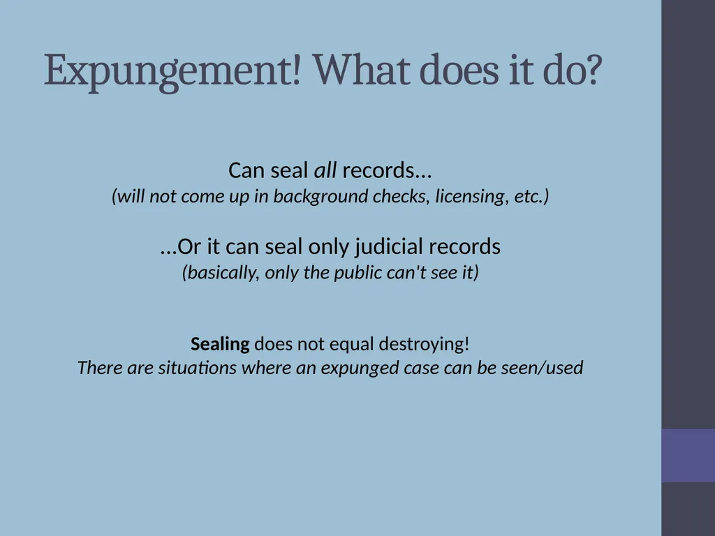 Criminal Expungement Full Representation Training - slide 7 of 41