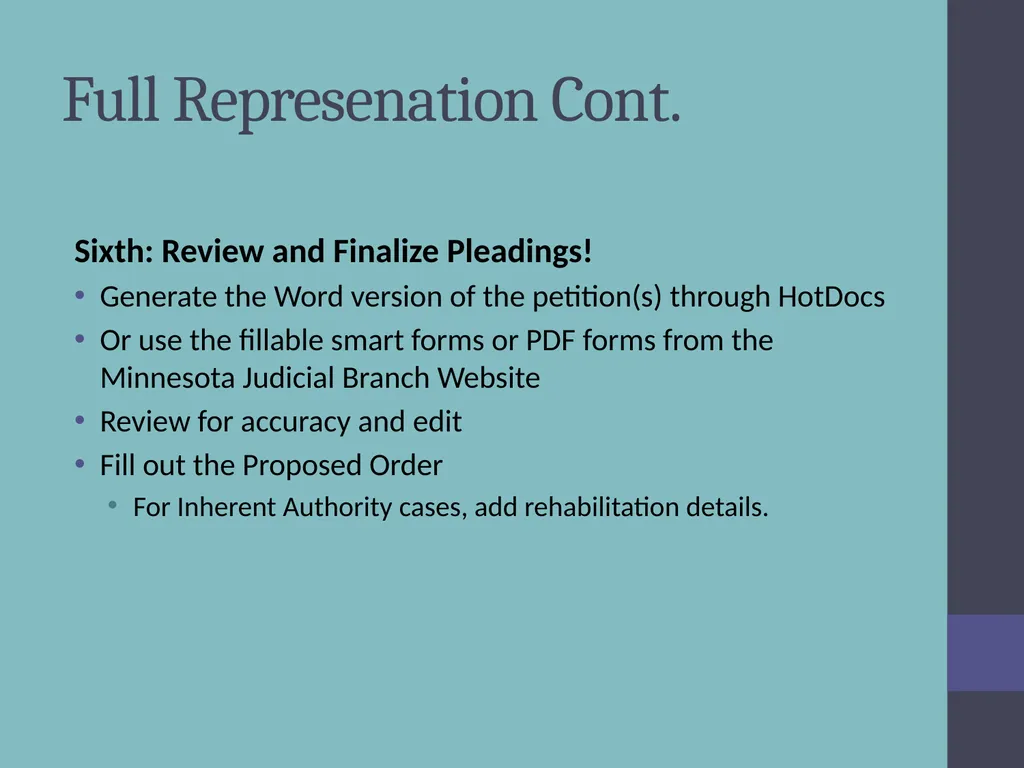 Criminal Expungement Full Representation Training - slide 29 of 41