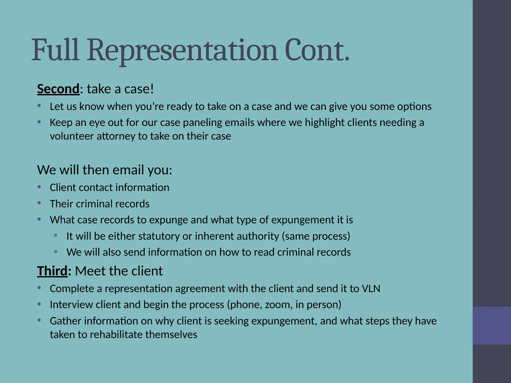 Criminal Expungement Full Representation Training - slide 17 of 41