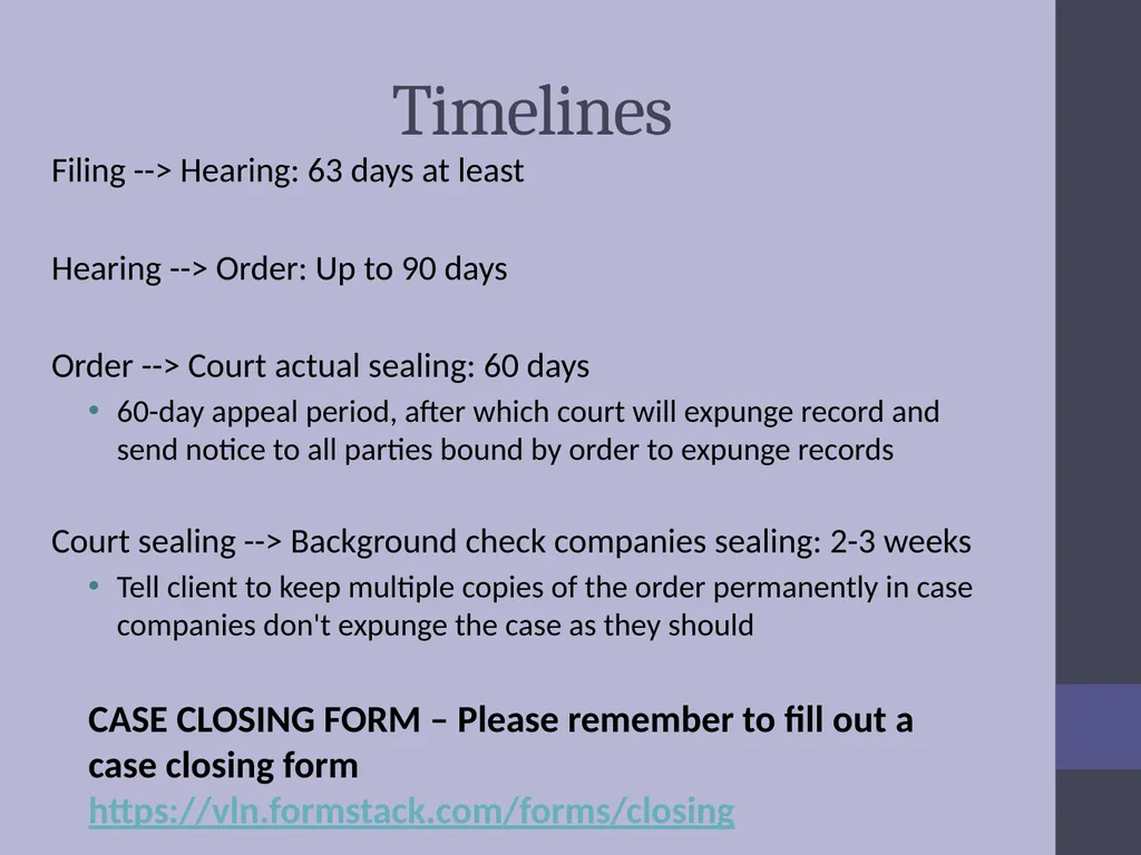 Criminal Expungement Full Representation Training - slide 39 of 41
