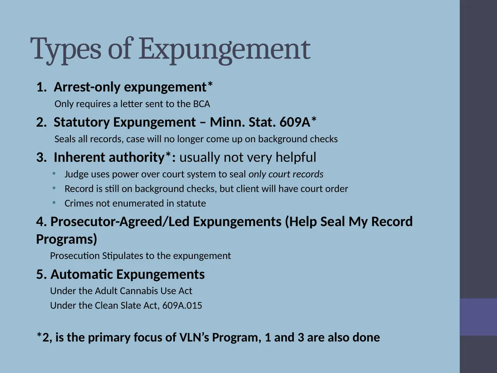 Criminal Expungement Full Representation Training - slide 9 of 41