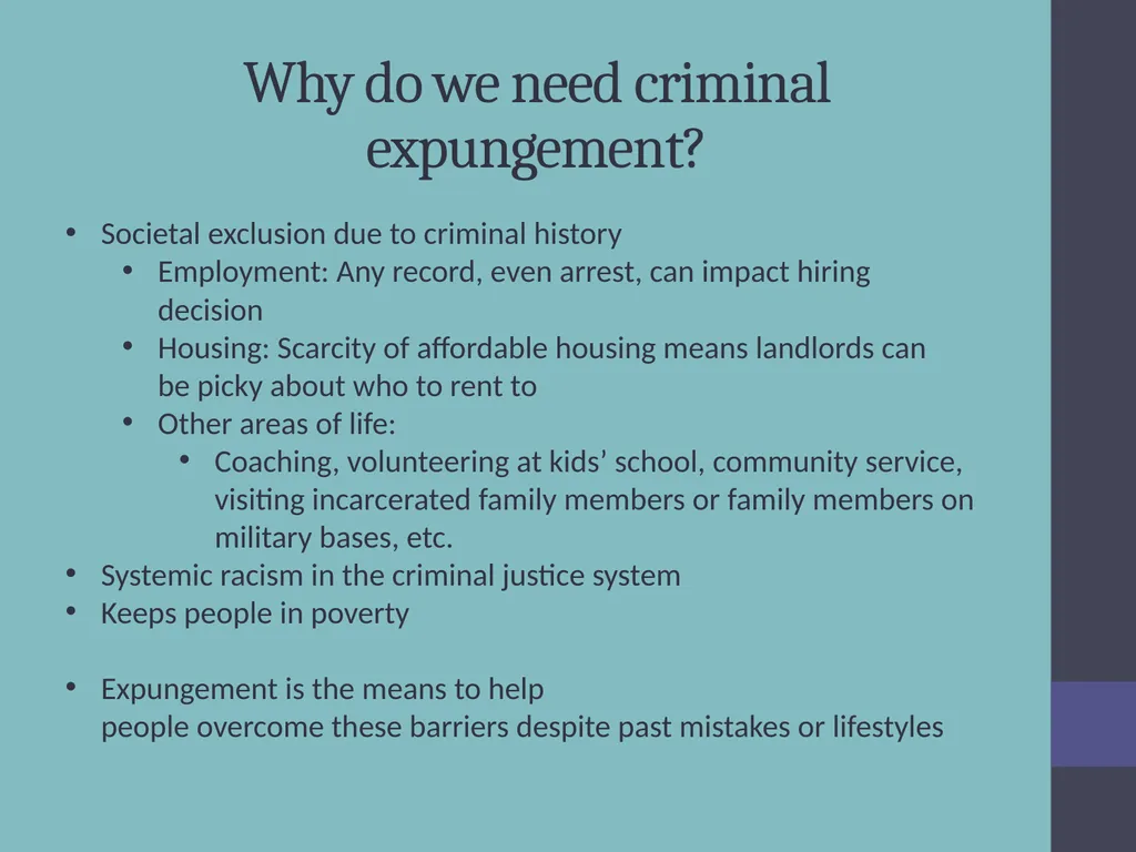 Criminal Expungement Full Representation Training - slide 6 of 41