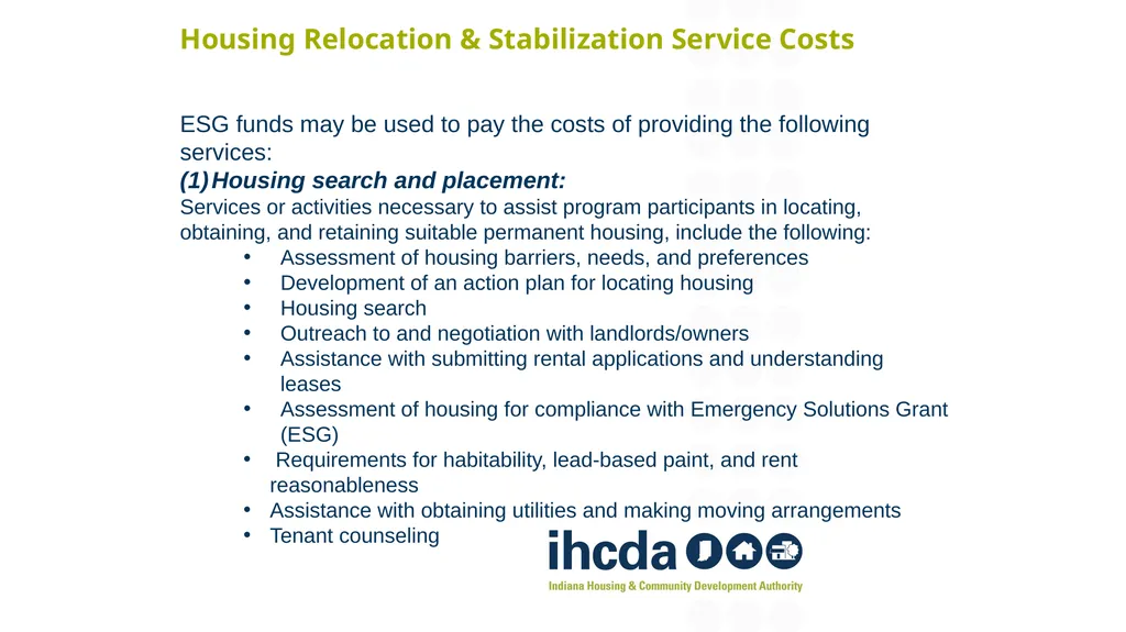 Fiscal Year 2022 Emergency Solutions Grant (ESG) - slide 44 of 78