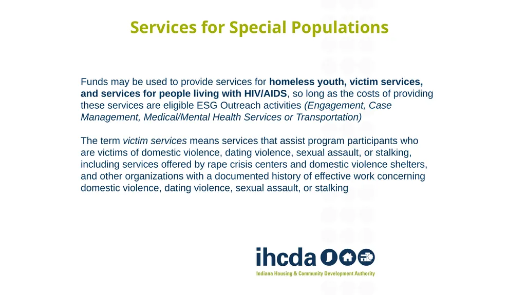 Fiscal Year 2022 Emergency Solutions Grant (ESG) - slide 13 of 78
