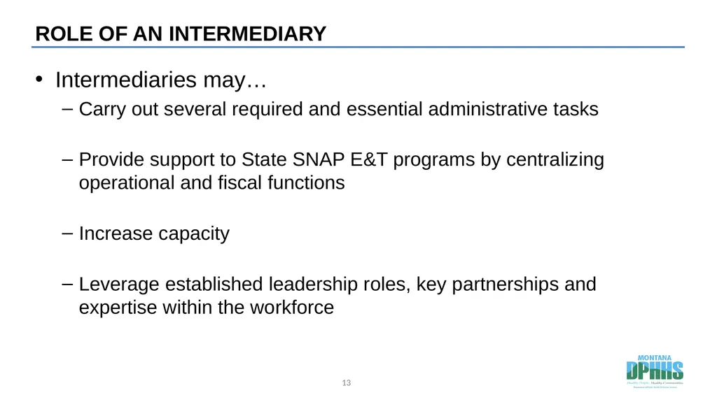 Agenda SNAP E&T Overview SNAP E&T Goals Strategy - slide 13 of 19