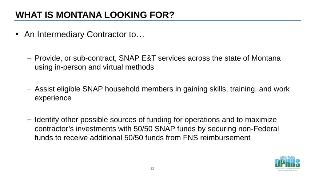 Agenda SNAP E&T Overview SNAP E&T Goals Strategy - slide 12 of 19