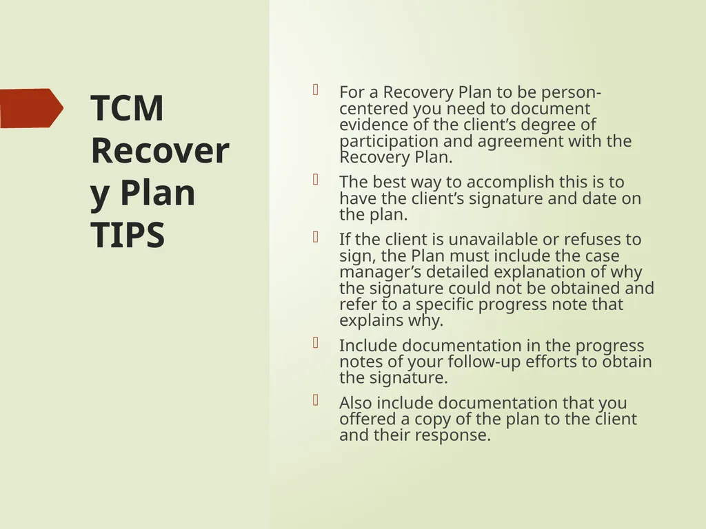 TCM DOCUMENTATION TRAINING How to write TCM - slide 30 of 48