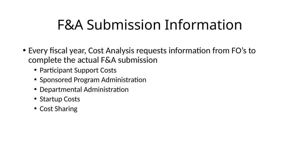 Cost Analysis Guidance for Information Requested - slide 2 of 18
