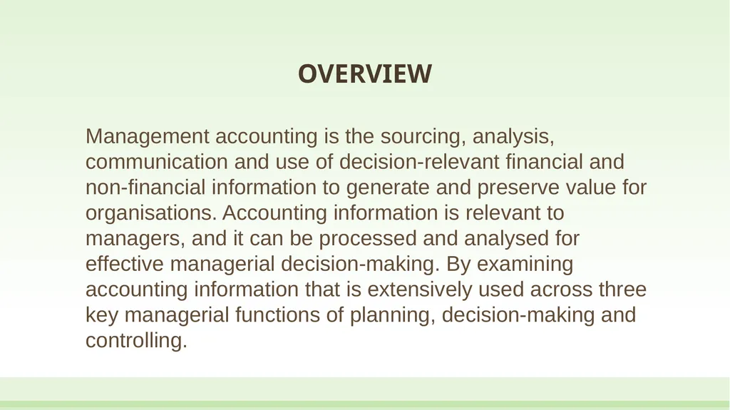 UNIT 14: ADVANCED MANAGEMENT ACCOUNTING Unit code: - slide 5 of 26