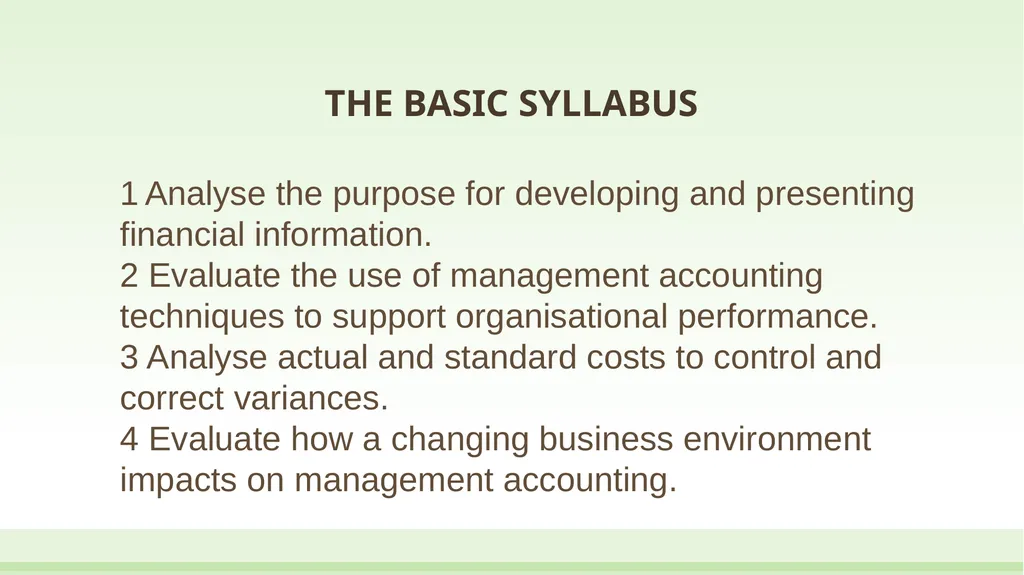UNIT 14: ADVANCED MANAGEMENT ACCOUNTING Unit code: - slide 3 of 26