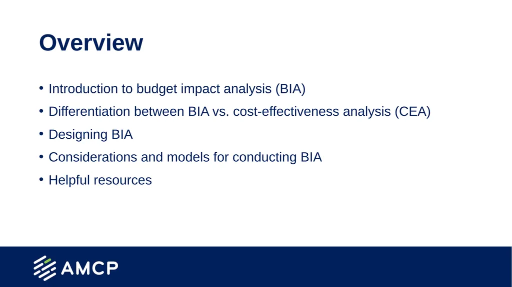 Budget Impact Analysis Created by the School of - slide 2 of 29