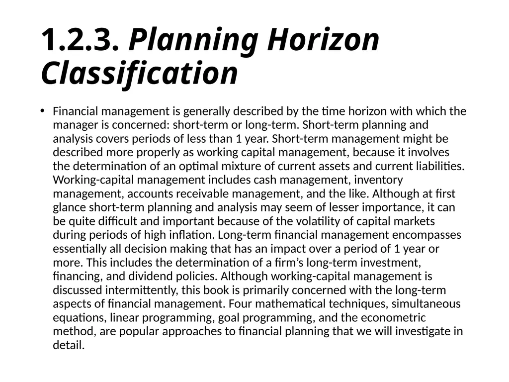 Financial Analysis, Planning and Forecasting - slide 6 of 25
