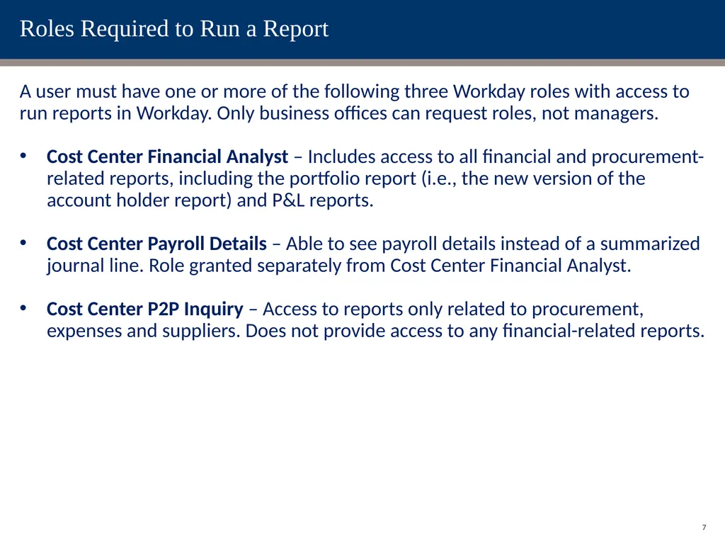 Change Network Reporting Sessions: Procurement & - slide 7 of 24
